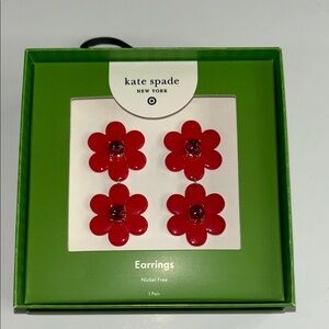 kate spade Pink double-drop floral dangle earrings